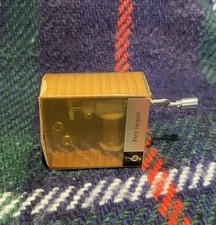 Hand Cranked Music Box Frere Jacques 18 Note Mechanism Metal Cardboard Case