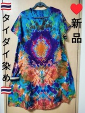 Ethnic tie-dye mini dress, short sleeves, rayon clothing, , made in Thailand,