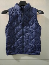 Uniqlo Jacket Kids 12 Blu Puffer Vest Full Zip Quilted Outdoors Walk Lightweight