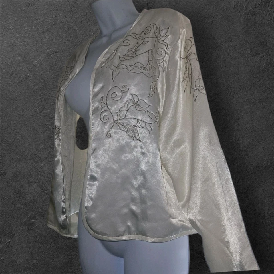 Raro Abrigo de Cama Chaqueta Boudoir Satén Etiqueta Dorada Victoria's Secret para Mujer M/L  Foto 2 de 4