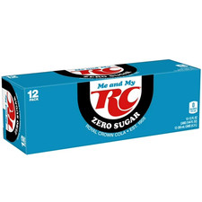 RC Cola Zero Sugar Soda Pop, 12 Pack of 12 fl oz Cans