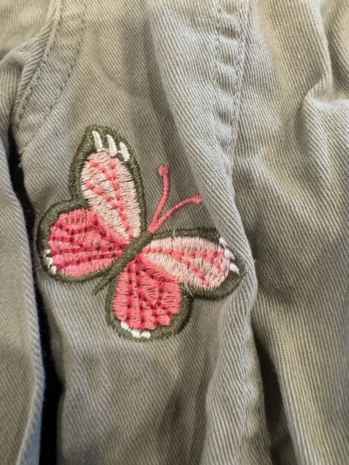 Nannette Green Denim 5t Girls Jack Butterfly Embroidery Ruffle And Bow Accents - Image 2 of 4