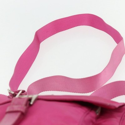 PRADA Shoulder Bag Nylon Pink Silver Auth ti3838 | eBay