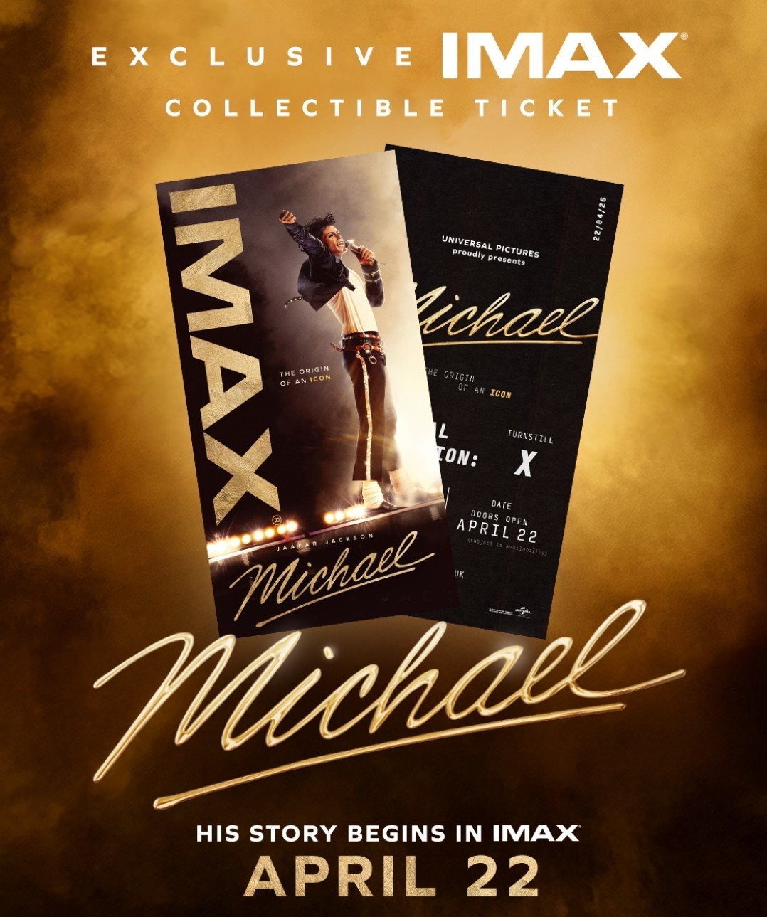 Michael Jackson "Michael" UK Exclusive Imax Collectible Ticket Stub. Rare!
