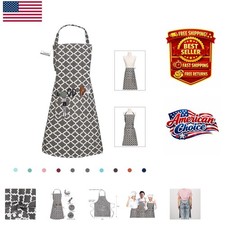 Adjustable Cotton Chef Apron with 3 Pockets - Stylish Dark Gray for Men  Women