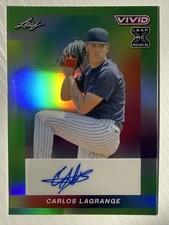 Carlos Lagrange 2023 Leaf Vivid Auto Green Prismatic 3/4 New York Yankees