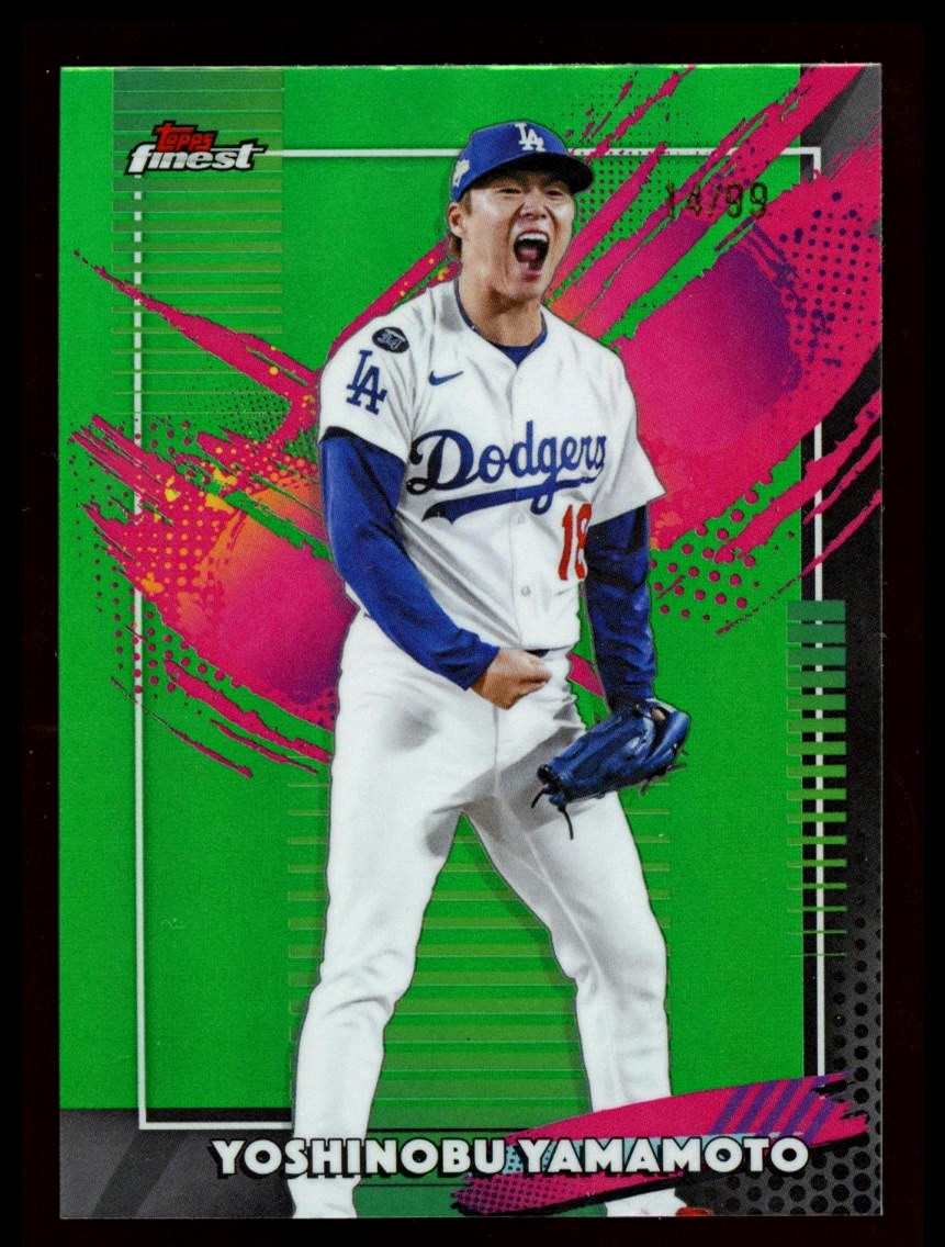 💫⚾️YOSHINOBU YAMAMOTO 2026 Topps Finest RARE Green Refractor SP /99 #LA ACE⚾️💫