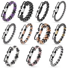 MagnetRX  Hematite Magnetic Bracelet - MAX Strength Natural Stones - Beaded