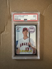 Shohei Ohtani 2018 Topps Heritage #600 Black Border Rookie Card RC PSA 9 Mint
