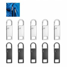 10 Pcs Zipper Pull Replacement Metal Zipper Tab for Luggage Backpack Suitcase