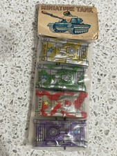 MINIATURE JAPANESE TIN LITHO TOY TANKS IN ORIGINAL SEALED PACKET c1960