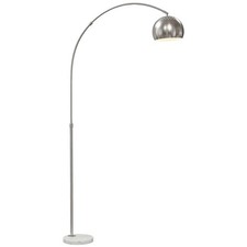HOMCOM Arc Floor Lamp for Living Room, Free Standing Tall Lamp, Silver Tone