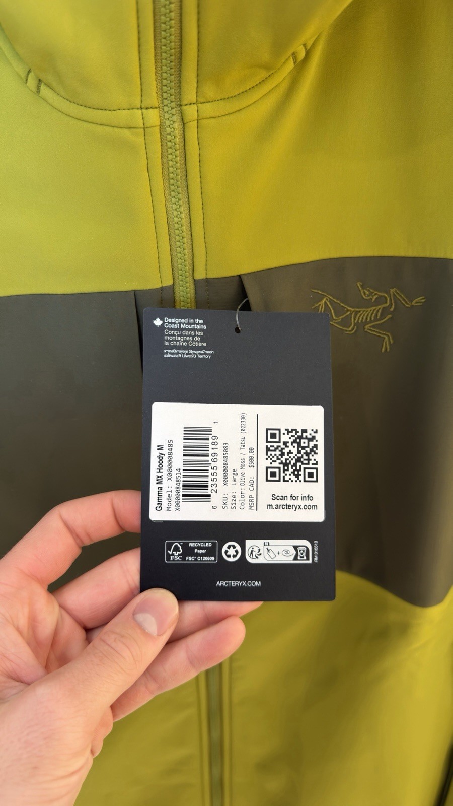 Arc'teryx NWT Gamma MX Hoody Softshell Jacket Olive Moss Men’s L 2026 Model image 10