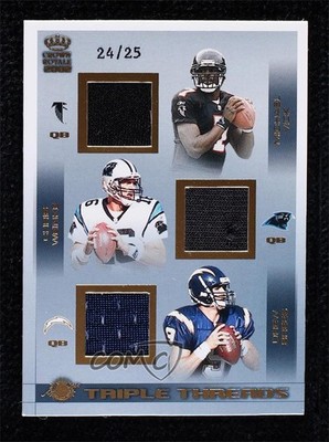 2002 Pacific Crown Royale Gold 24/25 Michael Vick Chris Weinke Drew Brees wo2