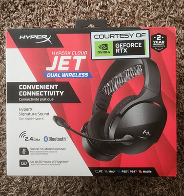 HyperX Cloud Jet Dual Wireless Headset Black 2.4GHz RF + Bluetooth Boom Mic