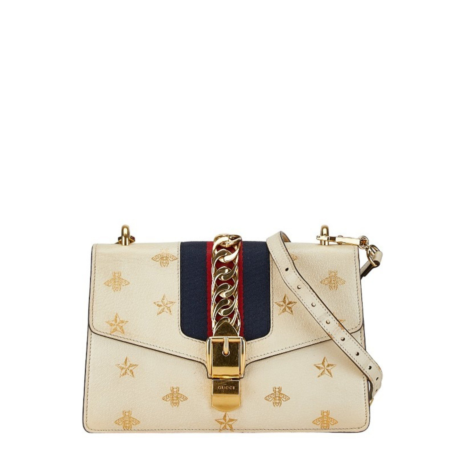 Gucci Sylvie Bee & Star Small Chain Shoulder Bag 524405 Gucci Sylvie Bee & Star Small Chain Shoulder Bag 524405