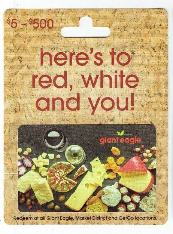 Giant Eagle Gift Card Wine & Cheese Grocery, Food, Supermarket No Value eBay