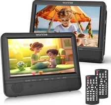 WONNIE 7.5 Inch Car DVD Player, Portable DVD Player for Car Play The Same or Two