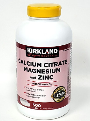 Kirkland Signature Calcium Citrate Magnesium & Zinc w/ Vitamin D3, 500 Tablets