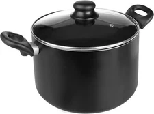 IBILI Inducta Stock Pot with Lid, 28 x 28 x 6 cm, Black/Transparent