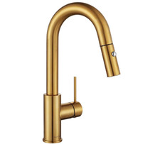 AguaStella Bar Kitchen Faucet Brushed Gold Finish with Pull Down Sprayer