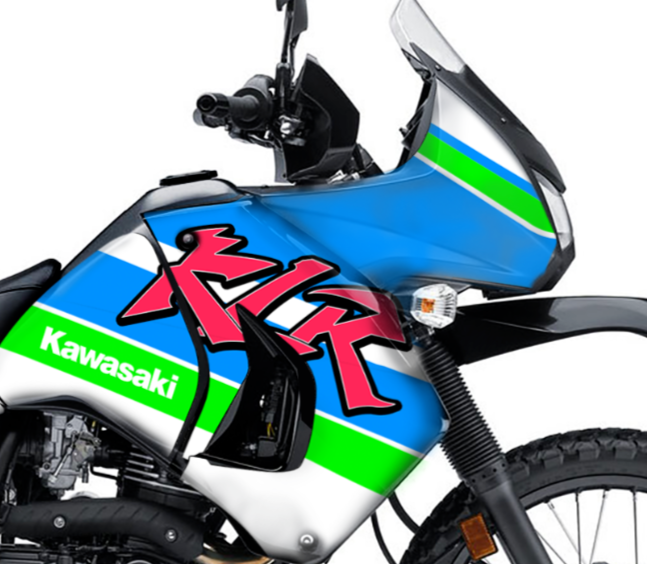KAWASAKI KLR650 GRAPHICS KIT TENGAI RETRO DESIGN FIT 2008 - 2018
