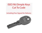 4 x ISEO R6 Replacement Dimple Keys Cut to Code - Signed for Delivery Included