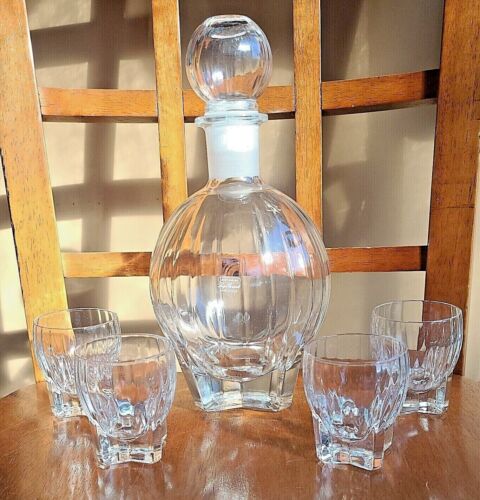 4 Luigi Bormioli BELLINI Crystal Glass Decanter & 4 Cordial Shot Glasses Set - Picture 1 of 9
