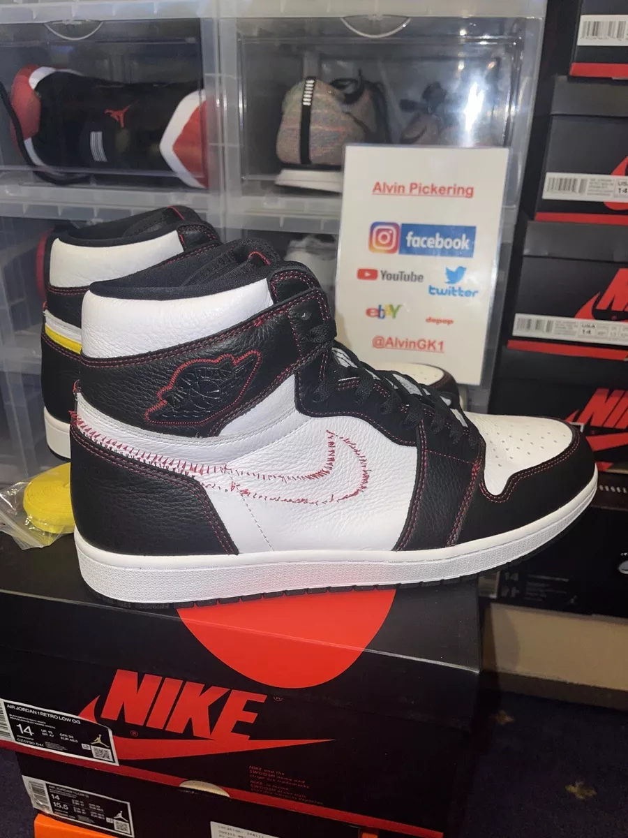 Jordan 1 defiant cheap white black gym red