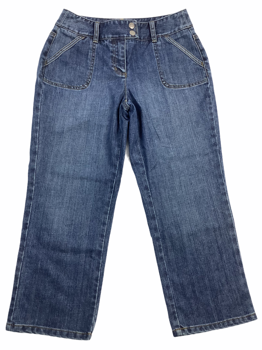 Talbots Petites Women's Stretch Crop Jeans Medium Wash, Size 2, EUC