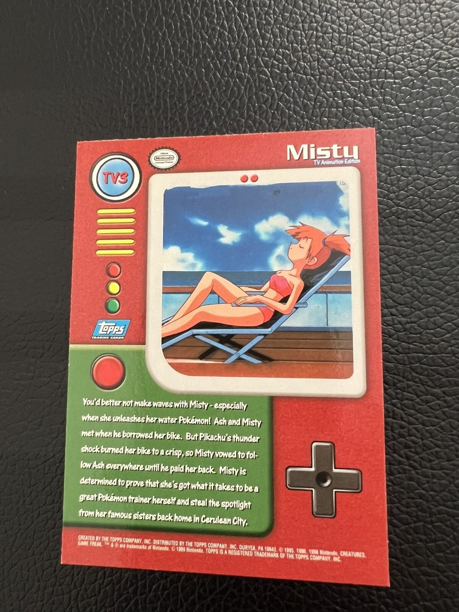 Pokemon Card TV3 Misty TOPPS Series 1 TV Animation Blue Logo Non