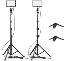 Led Photography Lighting Kit, 2 Pcs Dimmable Continuous Portable Studio Light wi