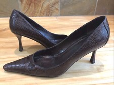 $1040 Authentic GUCCI Italy Brown Ostrich Heels Women's Size 8 B