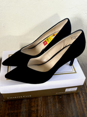Charter Club Womens Aliaa Black Faux Suede Pumps Shoes 11
