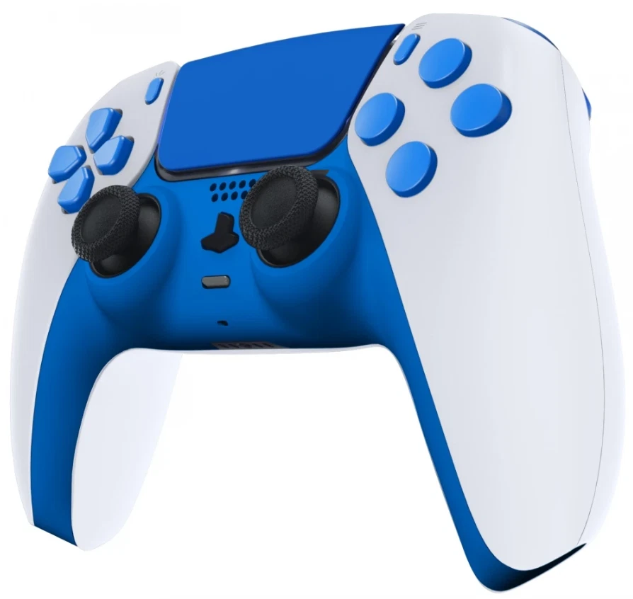 White/Blue Smart Rapid Fire Custom PRO Modded Controller compatible with PS5 FPS - Image 3 of 4