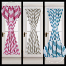 1PC CHEVRON DESIG FRENCH DOOR CURTAIN PANEL LINED SIZE 55"W X70"L NEW STYLE MEME