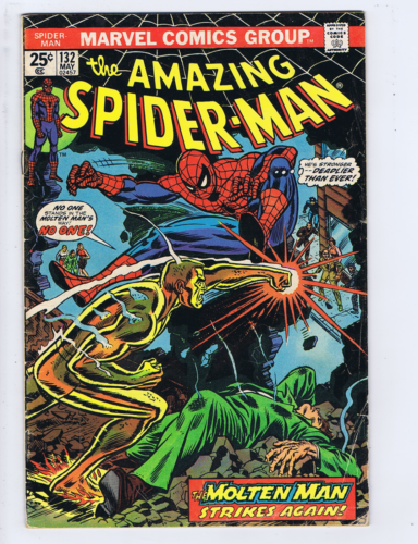Amazing Spider-Man #132 Marvel 1974 The Molten Man Strikes Again! - Picture 1 of 2