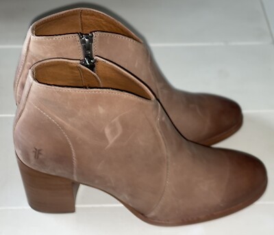 Frye Nora Dusty Rose Leather Zip Short Bootie Boots Women's 7B