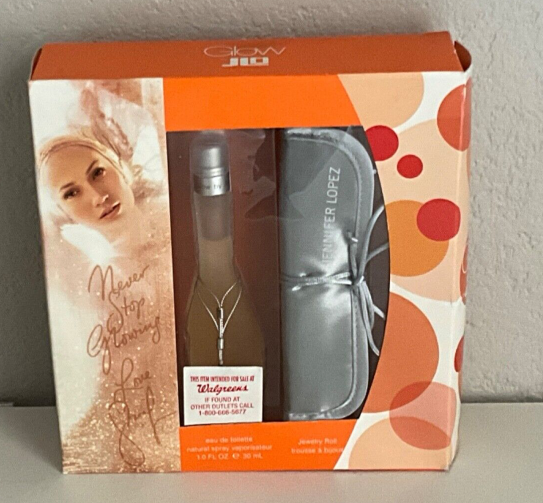 New JLo Glow Gift Set Eau De Toilette oz Spray Jewelry Roll/Bag