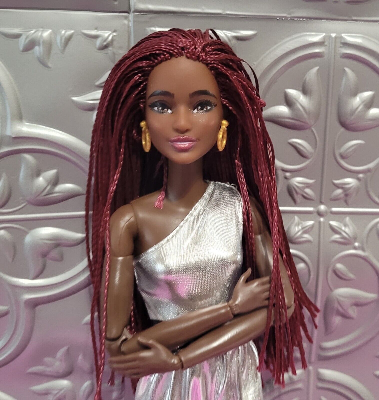 Nude Hybrid Barbie Doll braided Black Hair, Made to Move Body, Looks Outfit