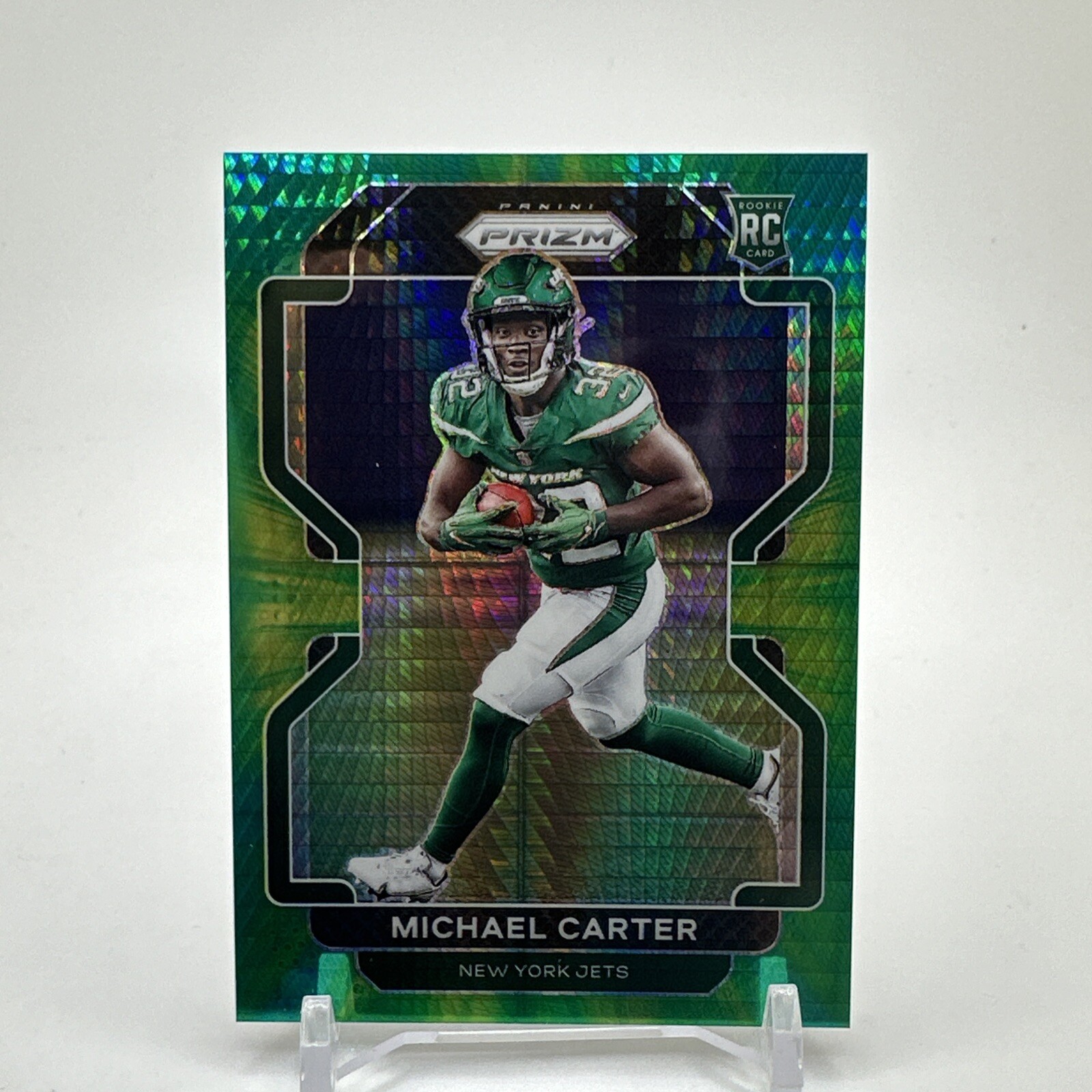 2021 Panini Prizm - Michael Carter /175 Green Hyper Prizm (RC) New York Jets