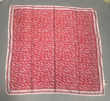 Vintage Red  White Bird Print Scarf Rayon Nylon Made In Japan 20" Square