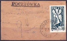 PL 018 Polish Officers POW Camp Woldenberg Fi 47a on postcard expertised rare