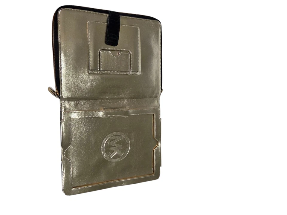 Michael Kors iPad Tablet Case 9.5" x 7" Pad Black Leather Snake Design Organizer - Image 4 of 4
