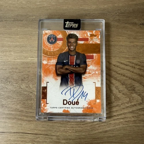 💥 2025 Topps Exhibition PSG Paris Saint Germain Desire Doue On Card Auto /25