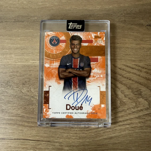 💥 2025 Topps Exhibition PSG Paris Saint Germain Desire Doue On Card Auto /25
