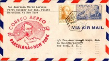 Pan American First Flight Barcelona Spain - LaGuardia Airport New York - 1948