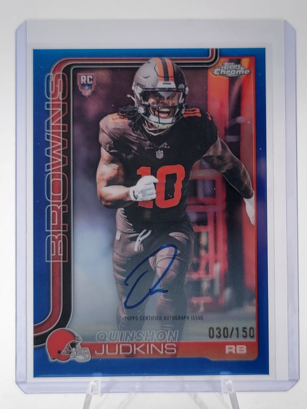 QUINSHON JUDKINS 2025 TOPPS CHROME ROOKIE BLUE REFRACTOR RC AUTO /150 Q2272