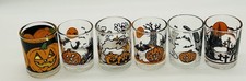 Vintage Indiana Glass Halloween Votive Holders. Set Of 6