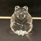 Very Nice Steuben Crystal Sitting Bear Glass  Paperweight Collectible Signed